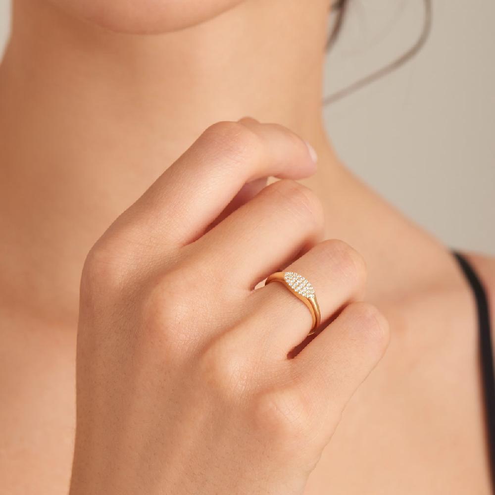 Ania Haie Gold Glam Adjustable Signet Ring