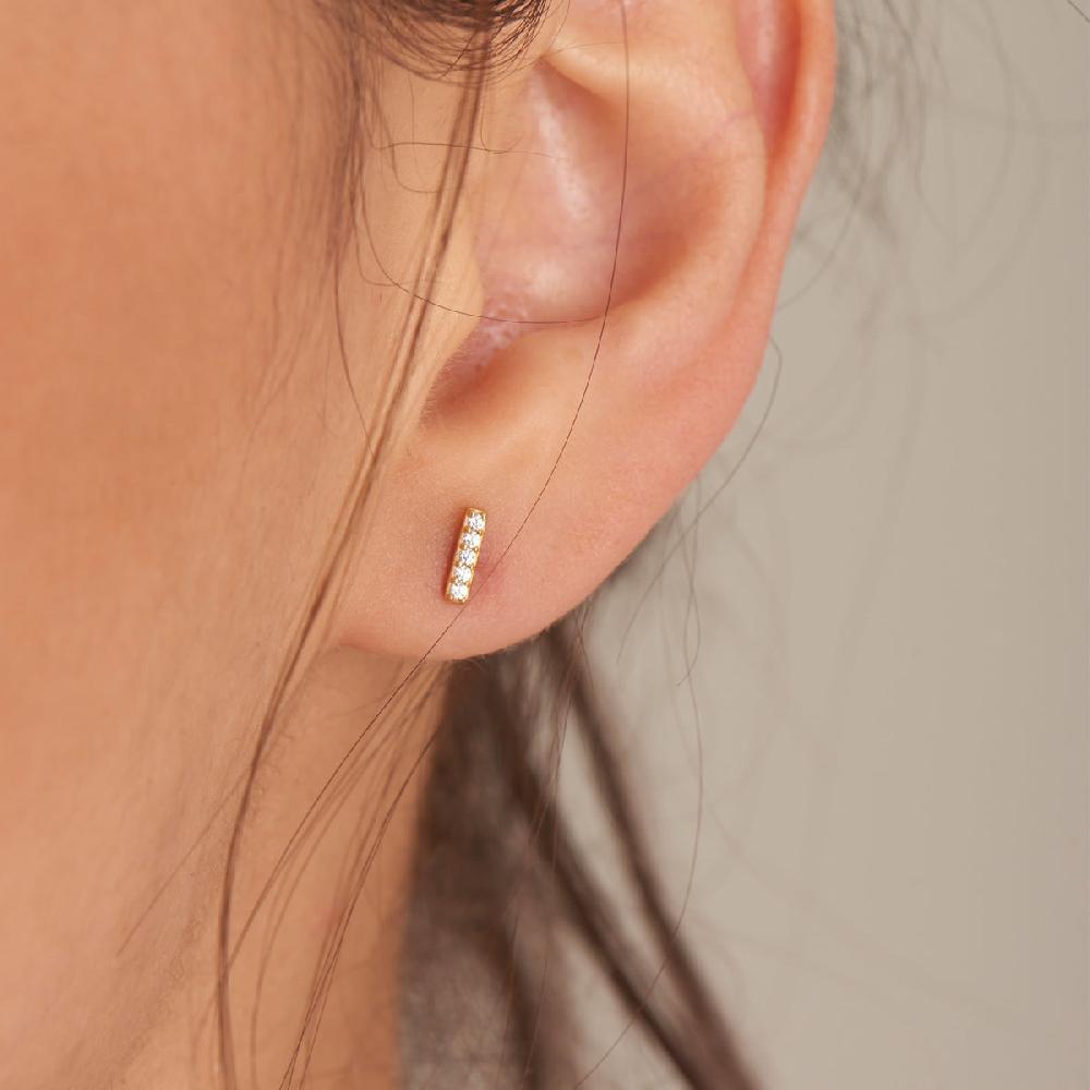Ania Haie Gold Glam Bar Stud Earrings
