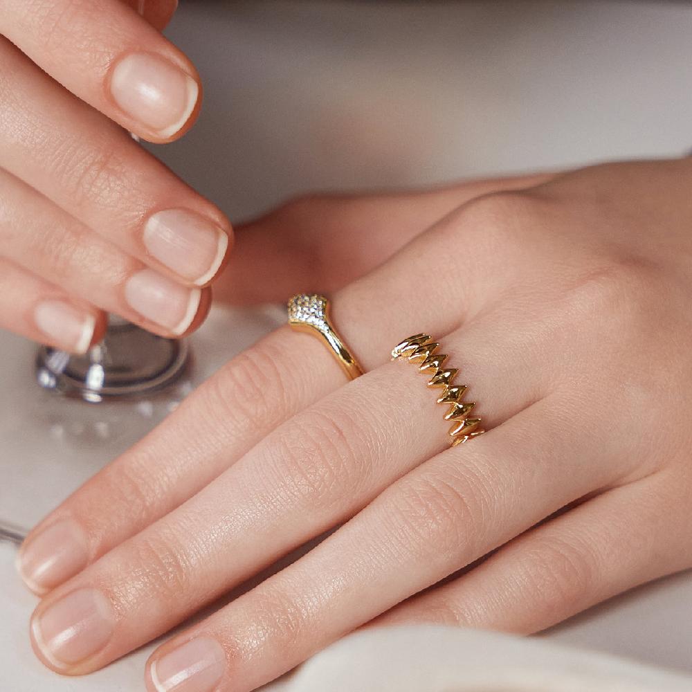 Ania Haie Gold Half Pavé Sparkle Ring