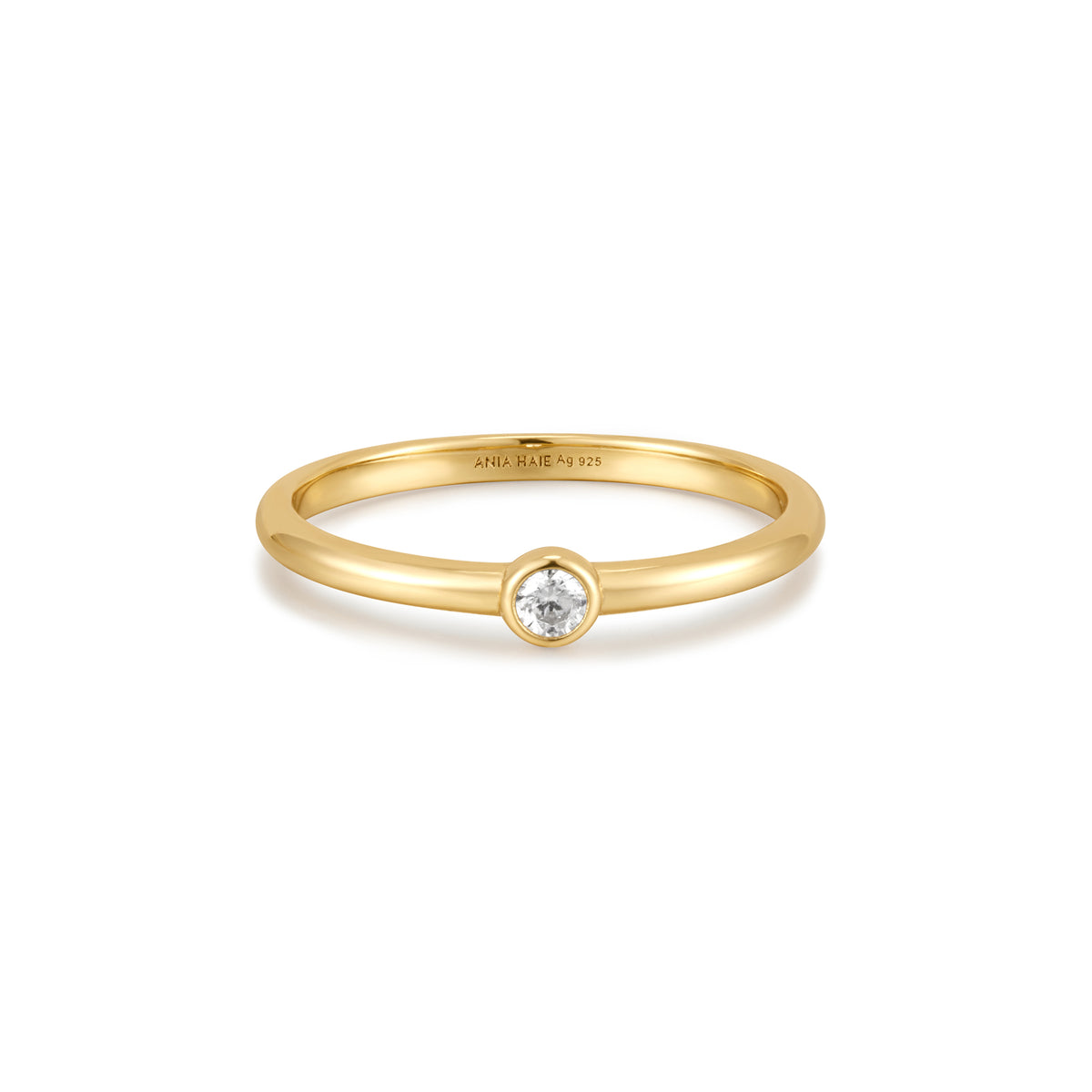 ania haie Gold Half Round Cubic Zirconia Ring