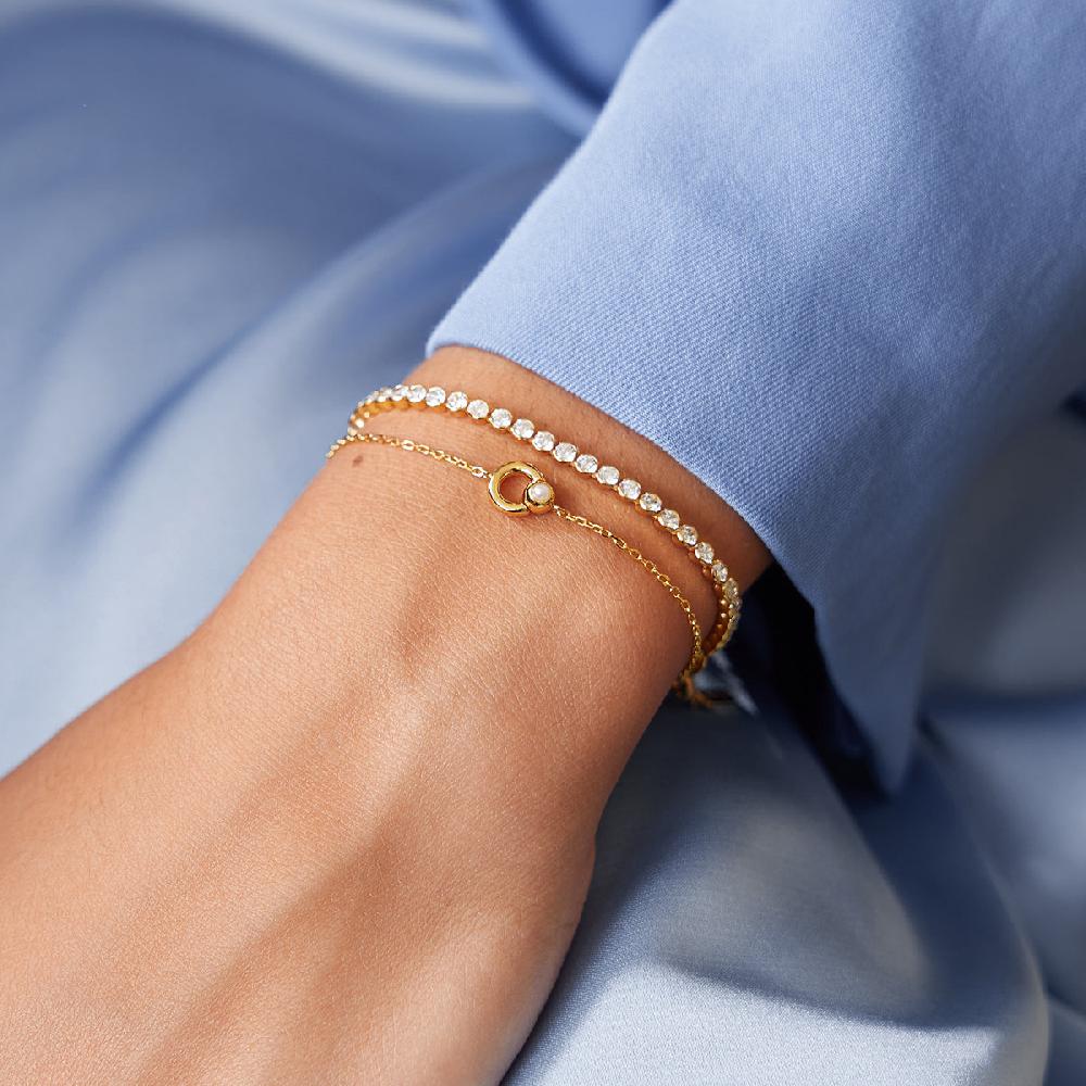 Ania Haie Gold Hoop Freshwater Pearl Bracelet