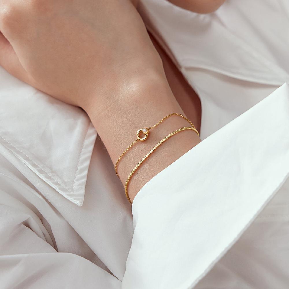 Ania Haie Gold Hoop Freshwater Pearl Bracelet