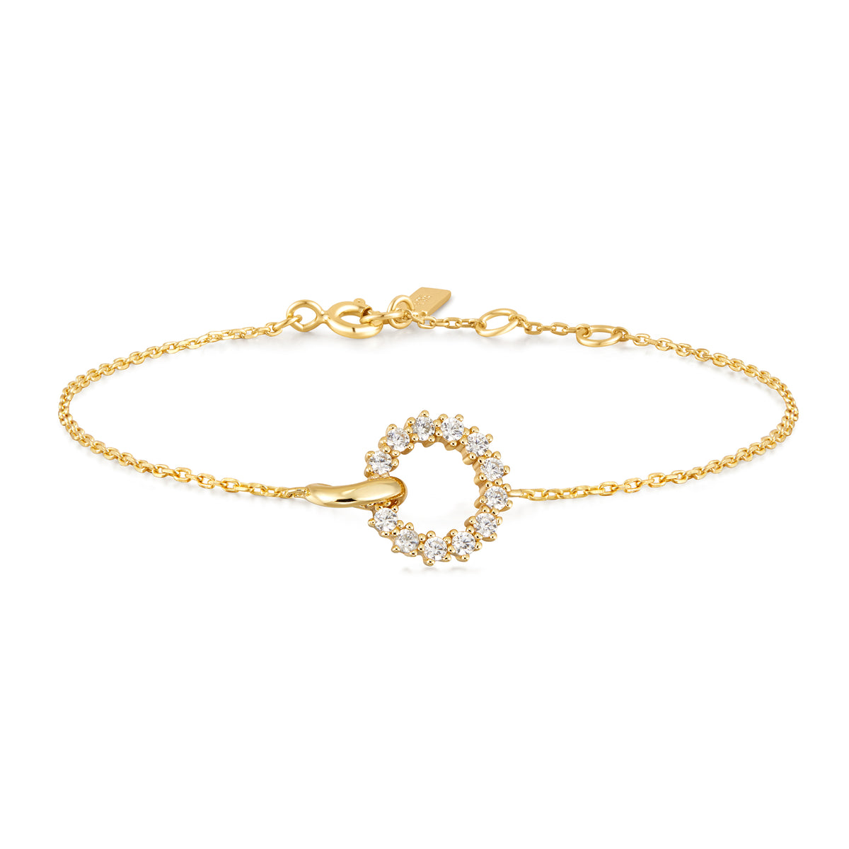 ania haie Gold Interlinked Circles Pavé Bracelet