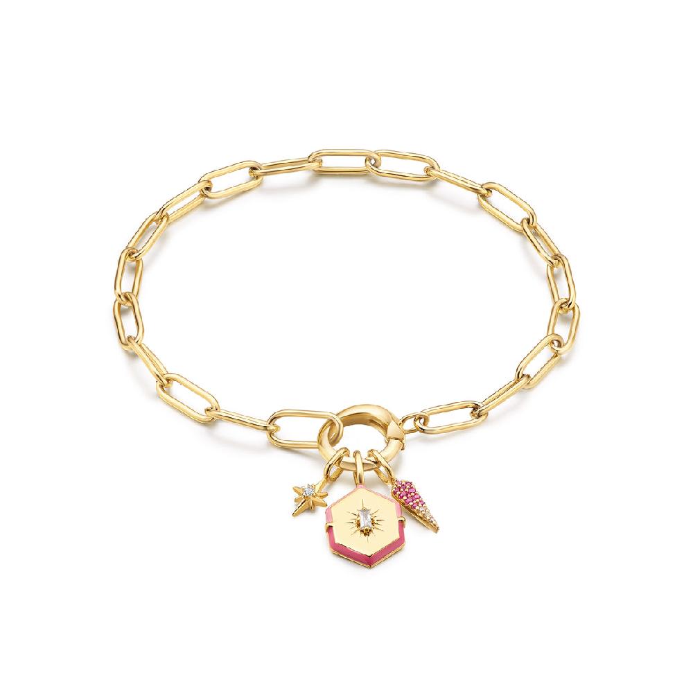 Ania Haie Gold Link Charm Chain Connector Bracelet