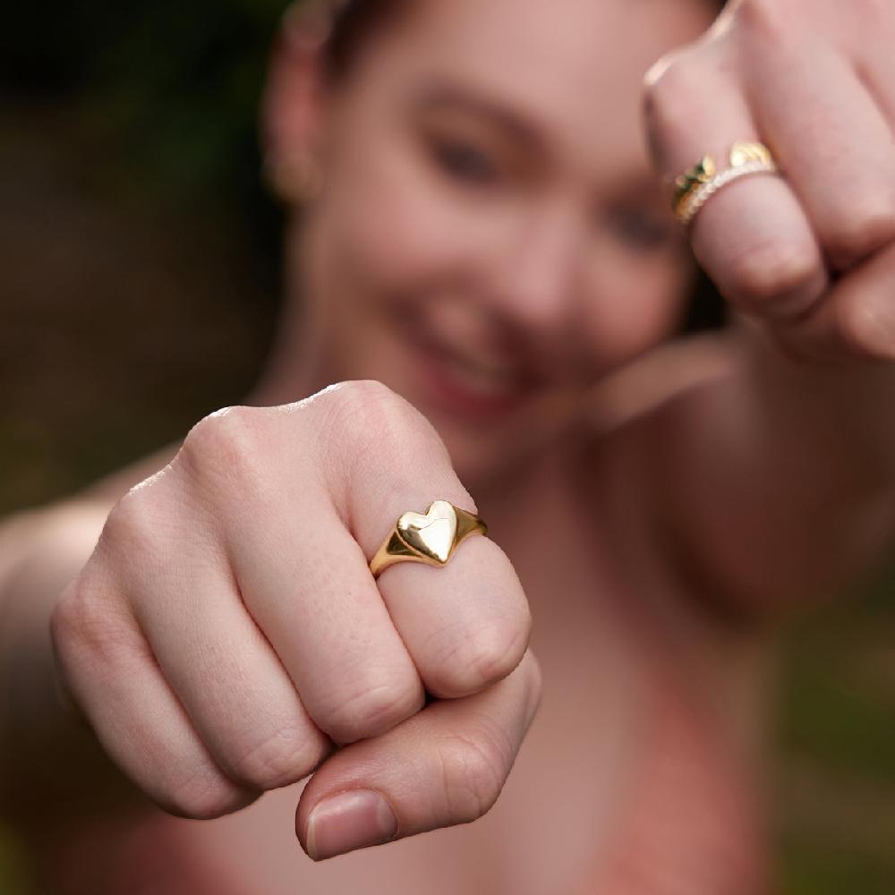 Ania Haie Gold Love Signet Ring
