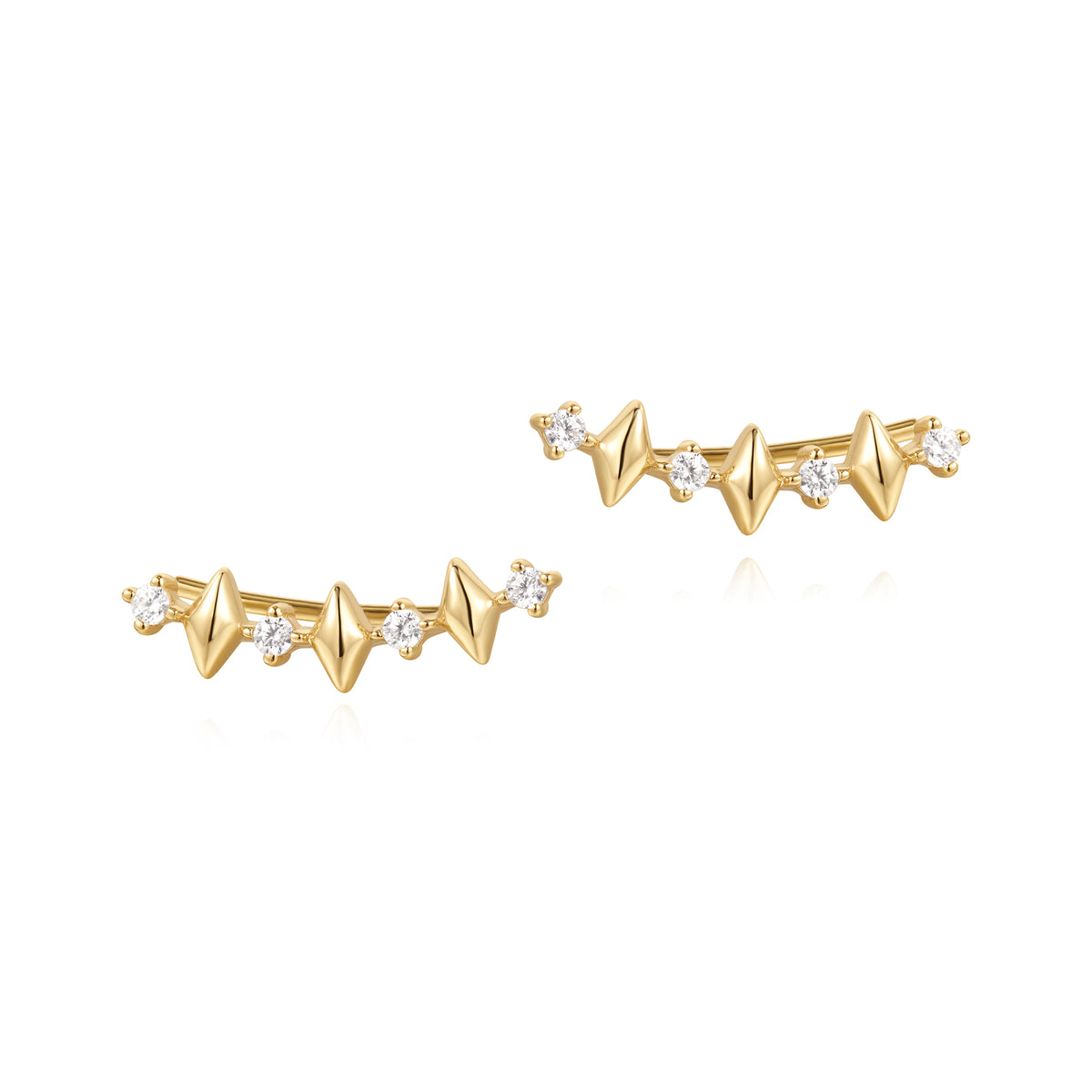 ania haie Gold Multi Sparkle Climber Studs