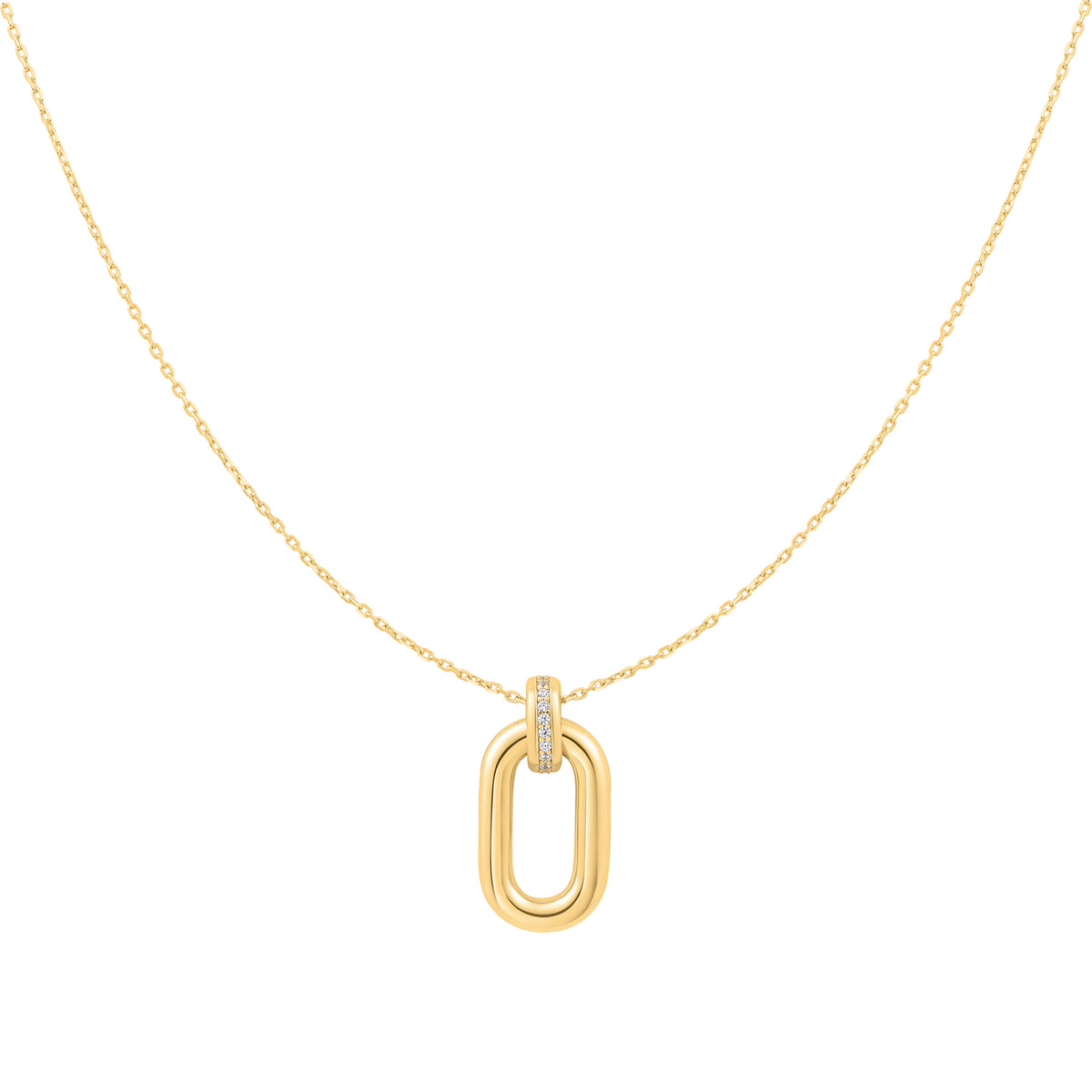 ania haie Gold Oval Hoop Pendant Necklace