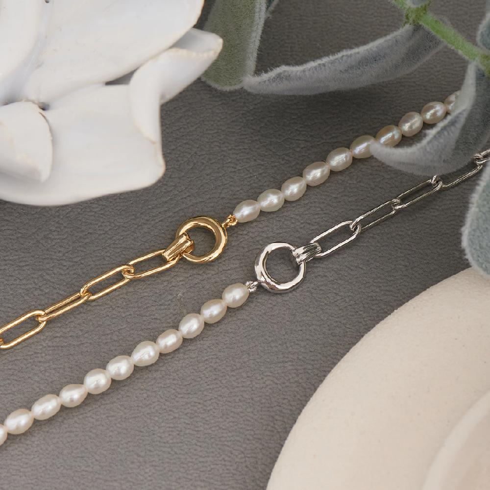 Ania Haie Gold Pearl Chunky Link Chain Necklace