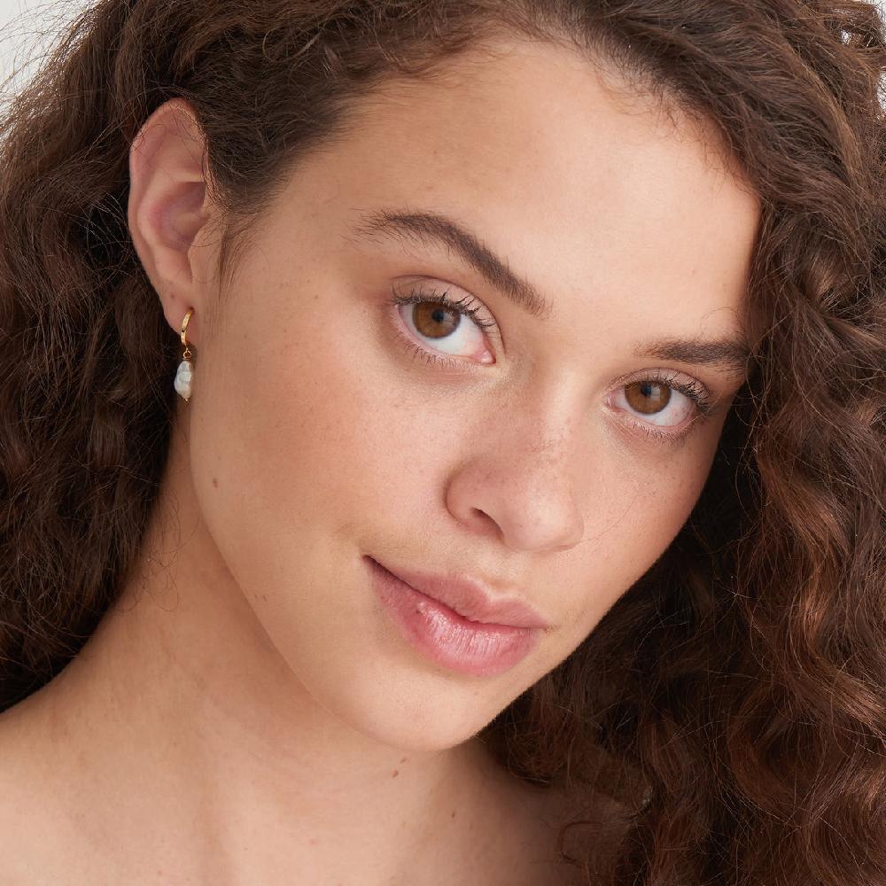 Ania Haie Gold Pearl Mini Hoop Earrings
