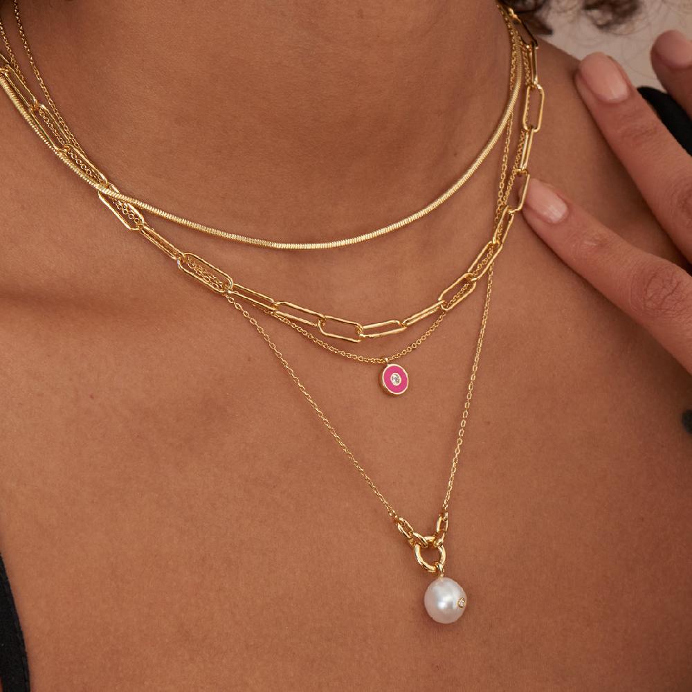 Ania Haie Gold Pearl Sparkle Pendant Necklace