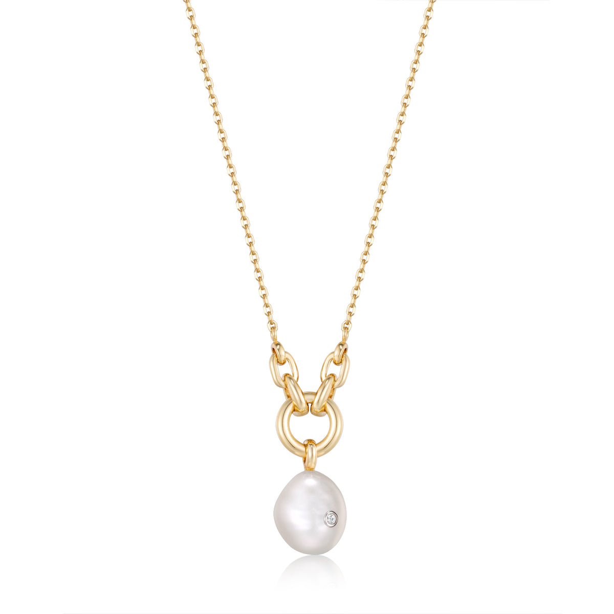 ania haie Gold Pearl Sparkle Pendant Necklace