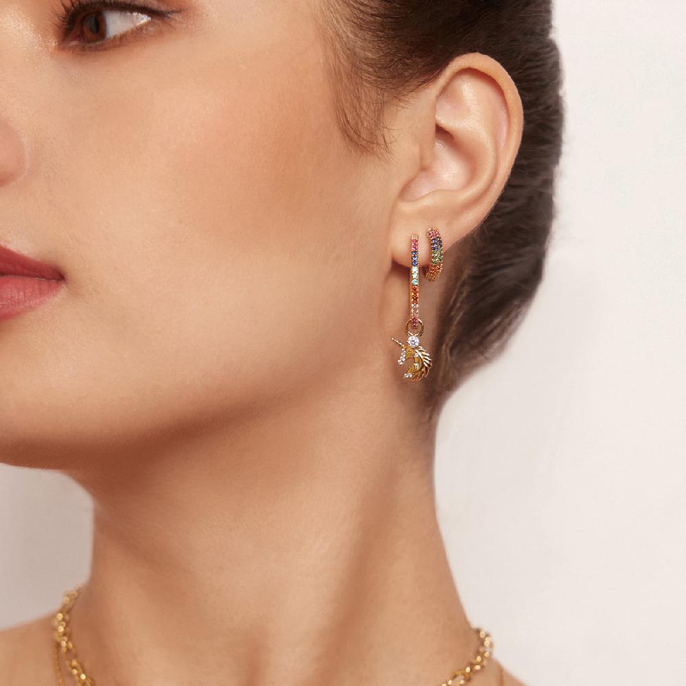 Ania Haie Gold Rainbow Pavé Hoop Earrings
