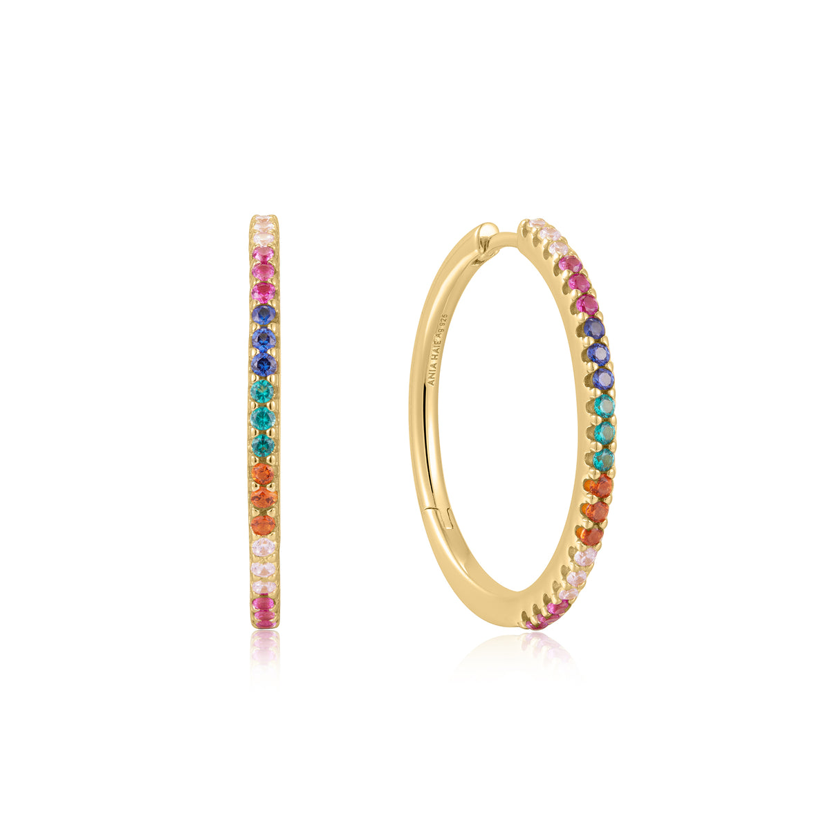 ania haie Gold Rainbow Pavé Hoop Earrings