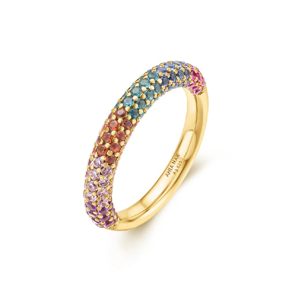 Ania Haie Gold Rainbow Pavé Ring