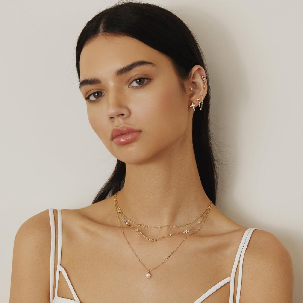 Ania Haie Gold Shell Pearl Drop Pendant Necklace