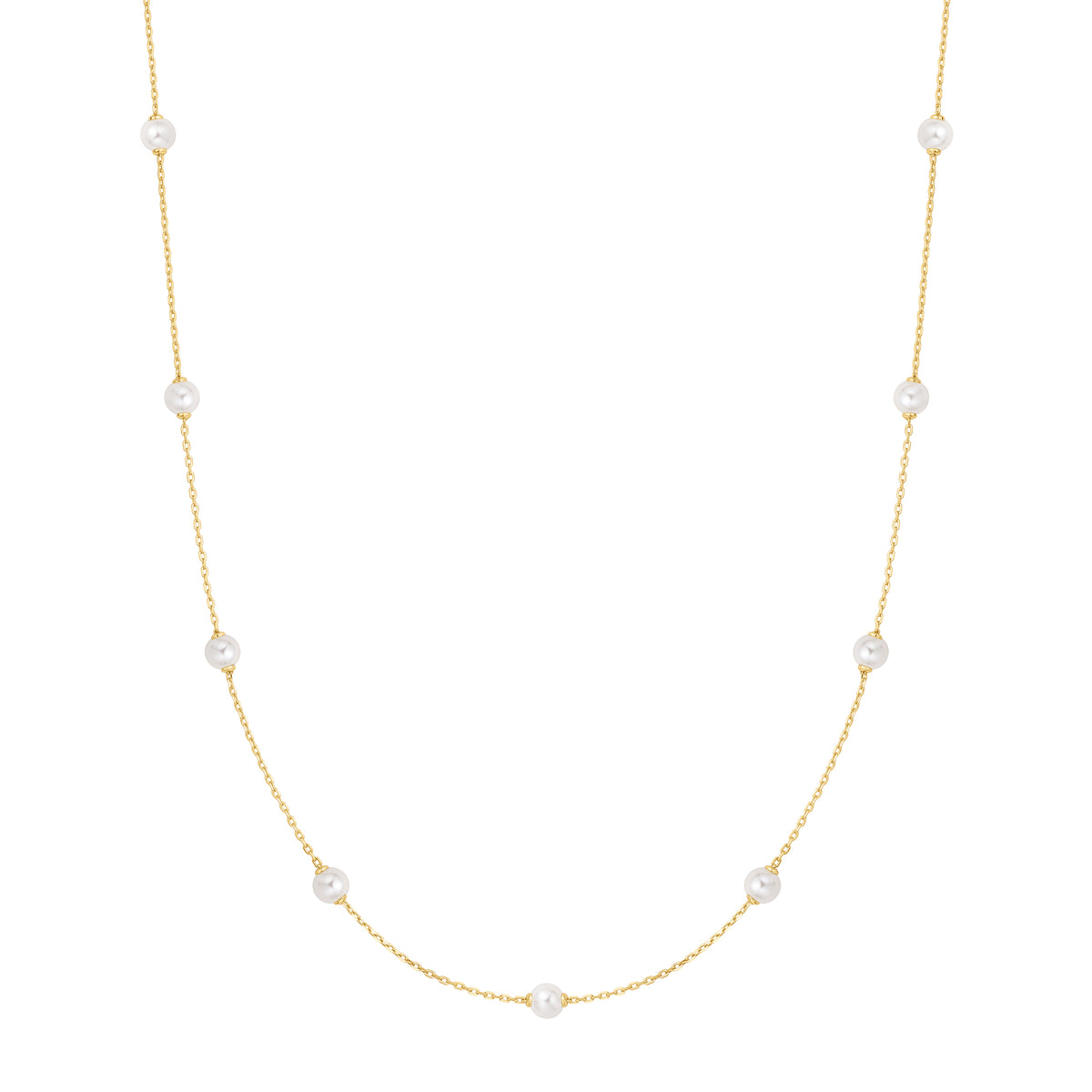 ania haie Gold Shell Pearl Station Chain Necklace