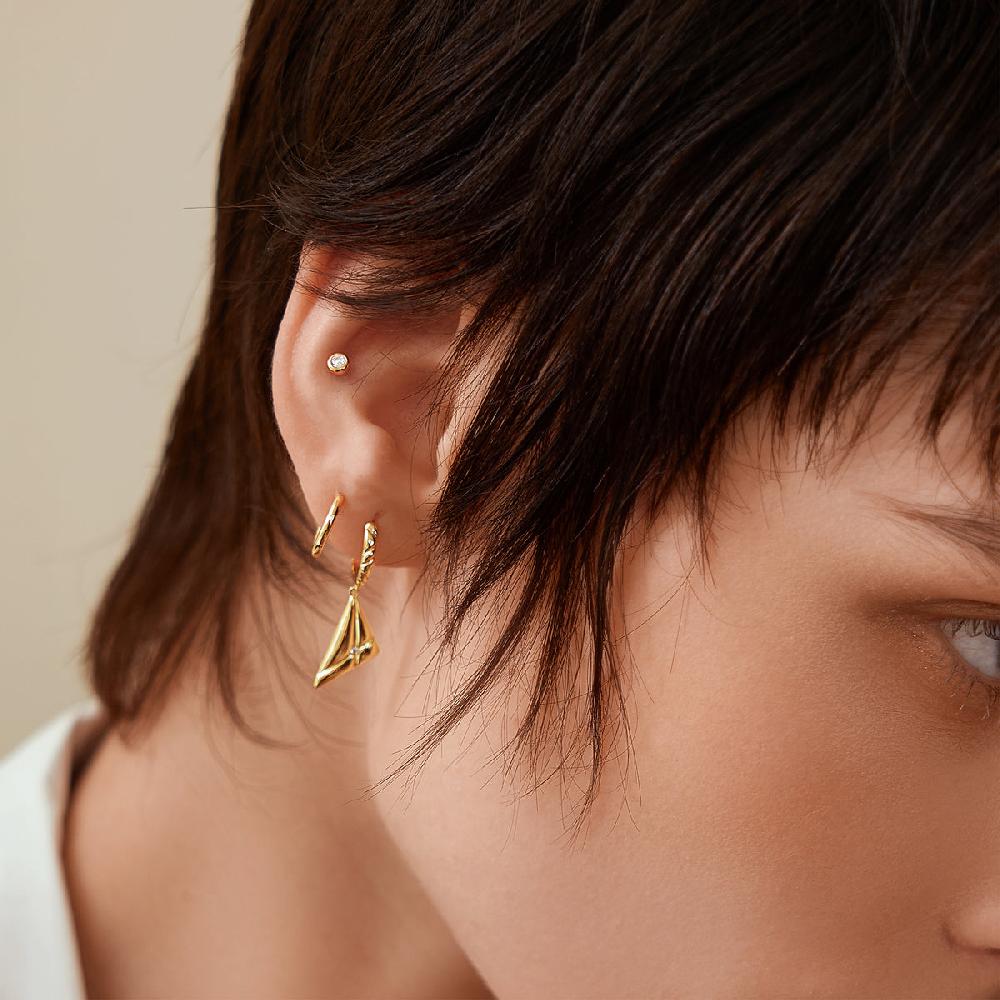 Ania Haie Gold Solitaire Cubic Zirconia Studs