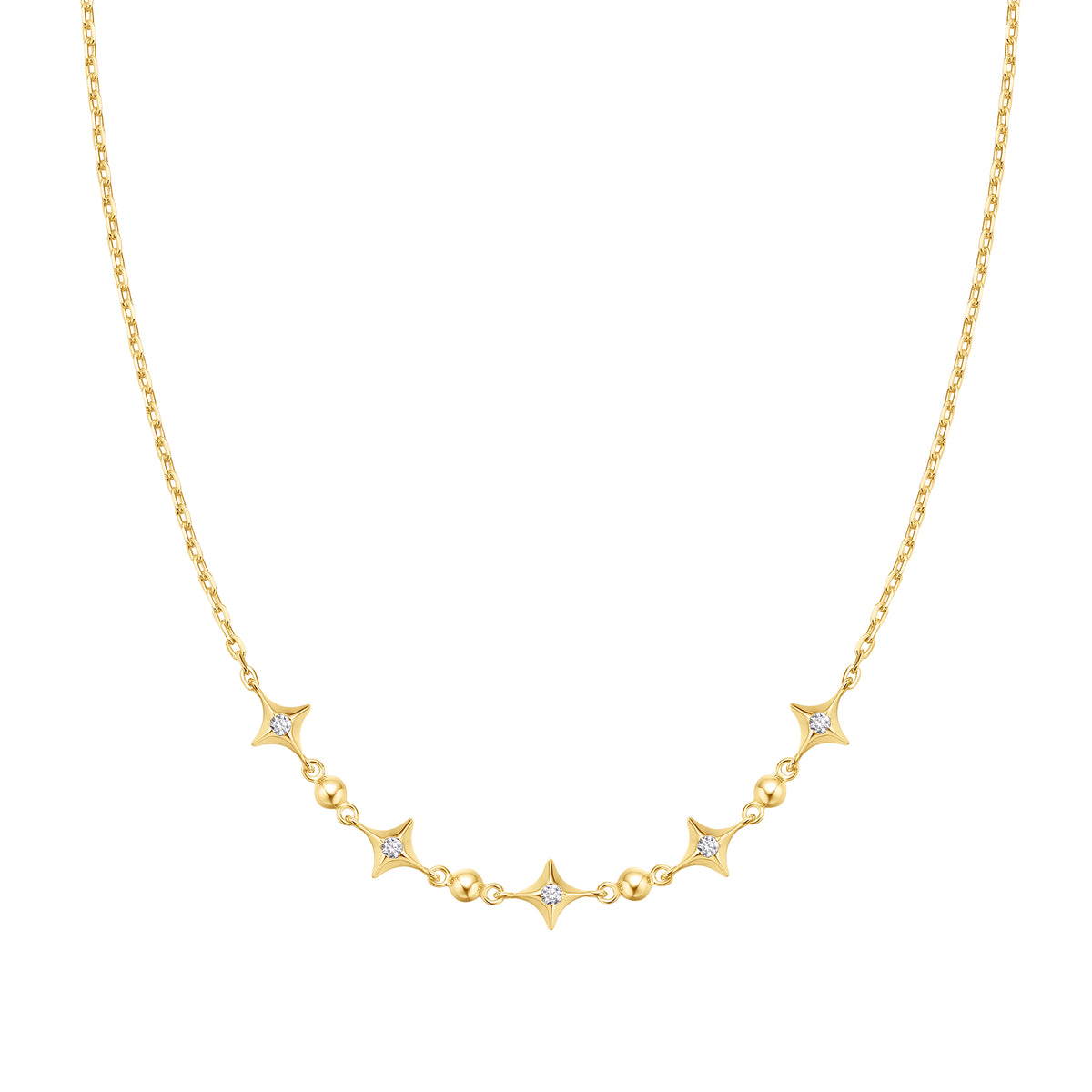 ania haie Gold Sparkling Star Station Necklace