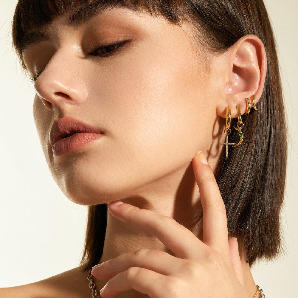 Ania Haie Gold Star Huggie Hoop Earrings