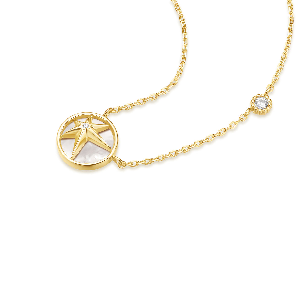 Ania Haie Gold Starry Mother Of Pearl Necklace