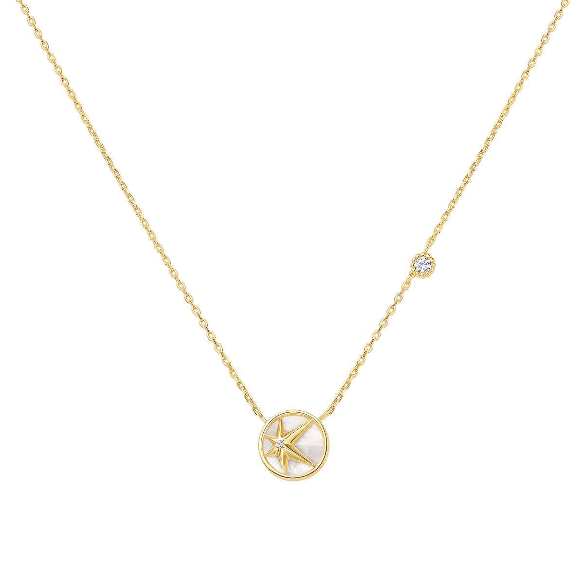 ania haie Gold Starry Mother of Pearl Necklace