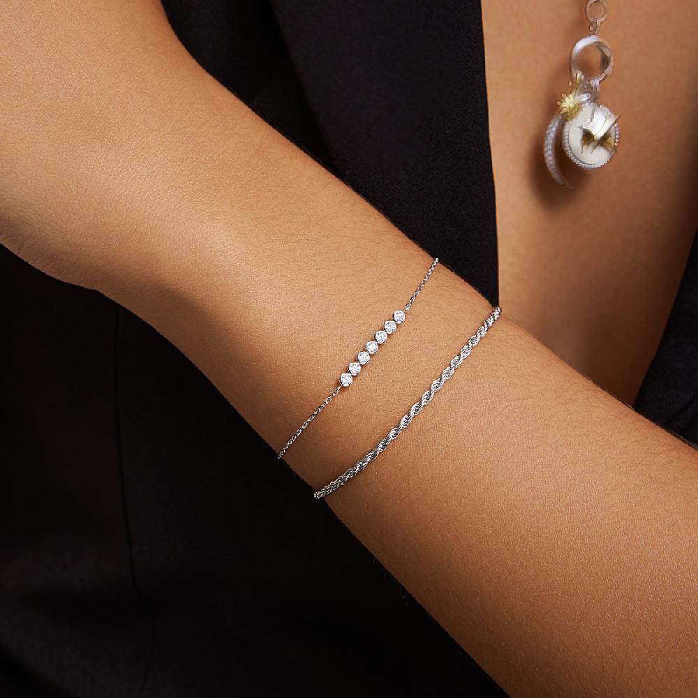 Ania Haie Silver Bezel Set Bracelet