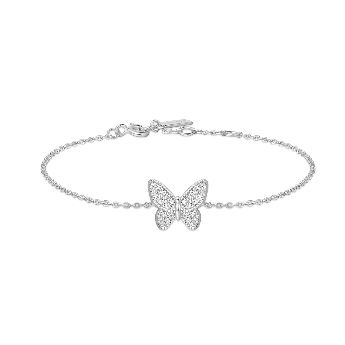 ania haie Silver Butterfly Pavé Bracelet