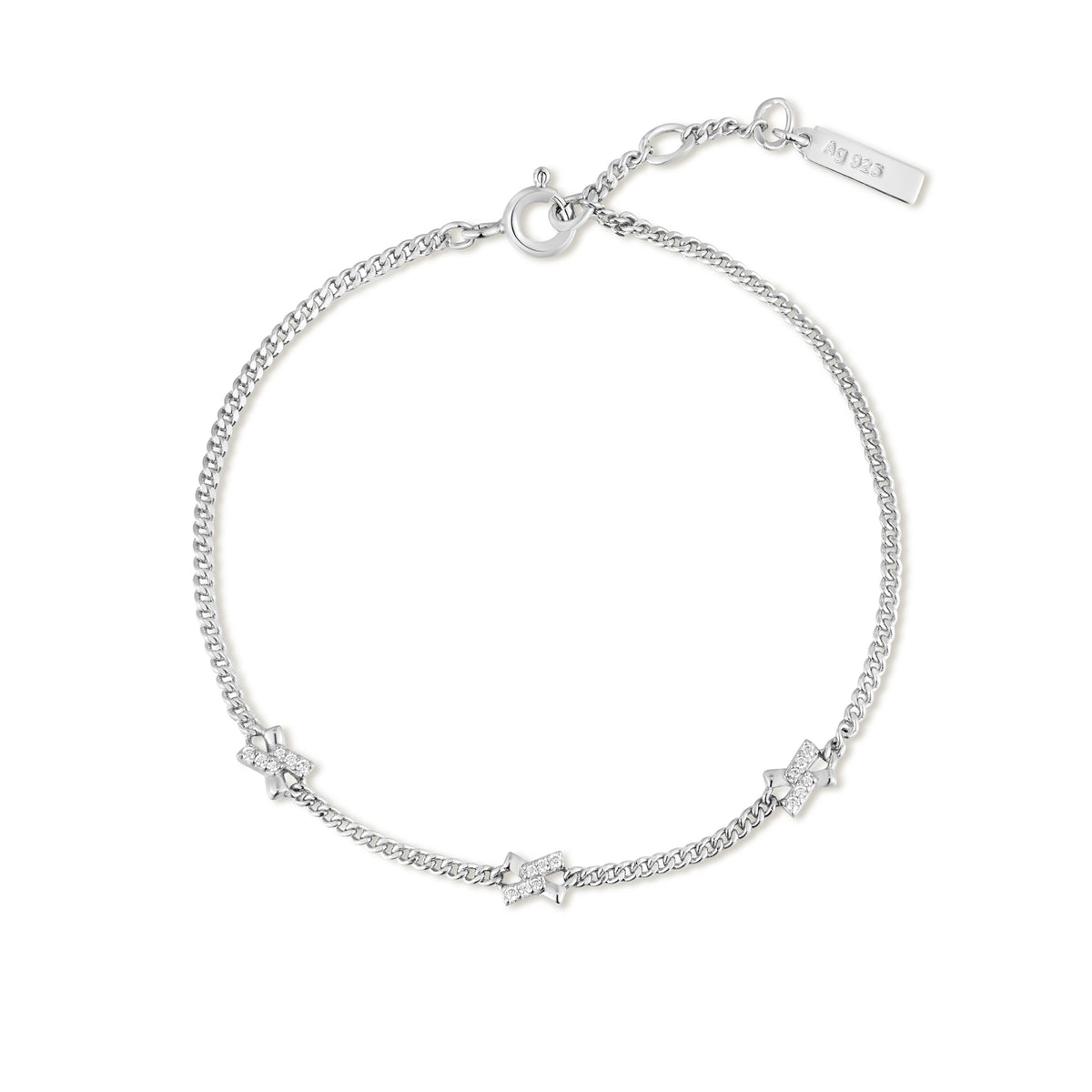 Ania Haie Silver Cross Station Bracelet