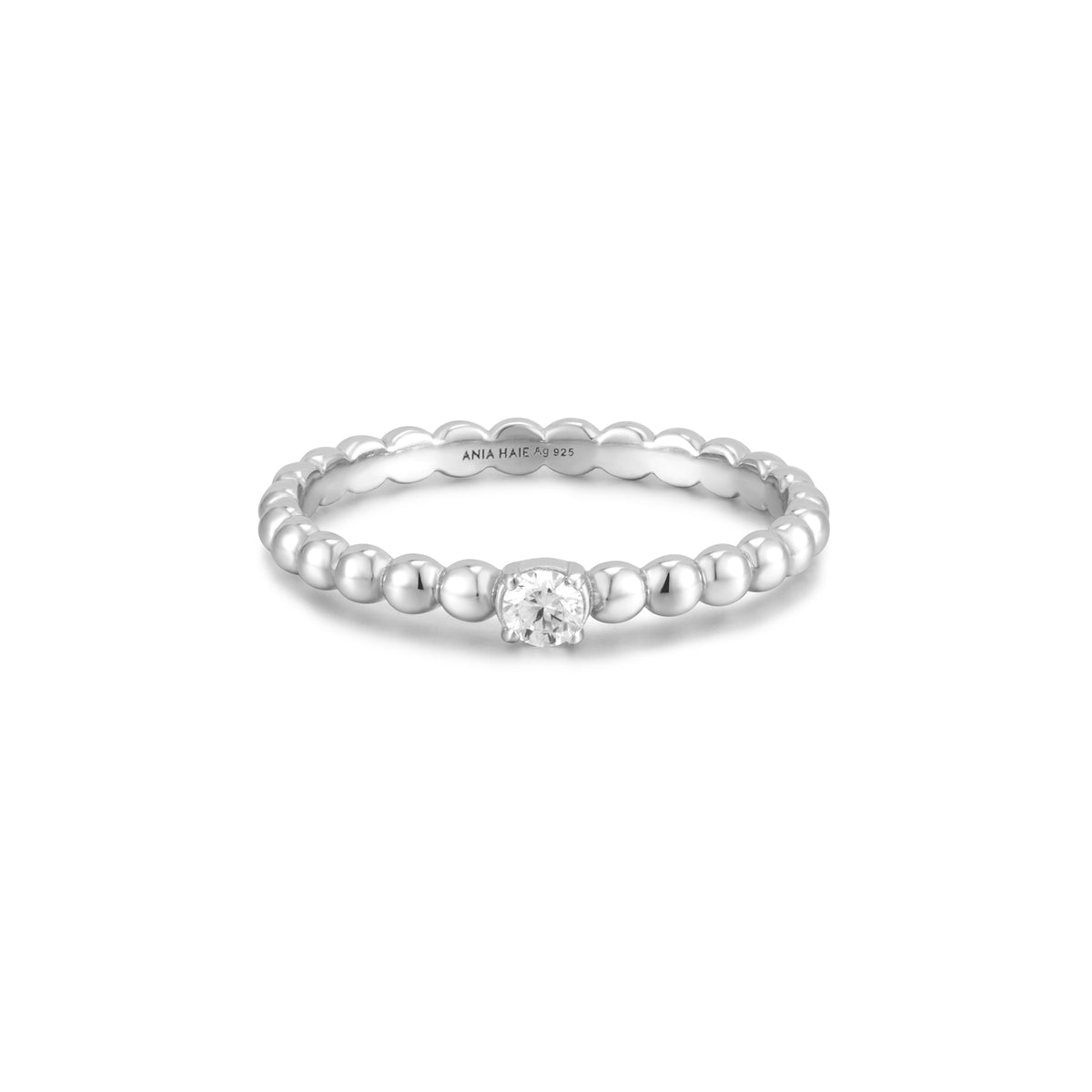 ania haie Silver Cubic Zirconia Round Dome Ring