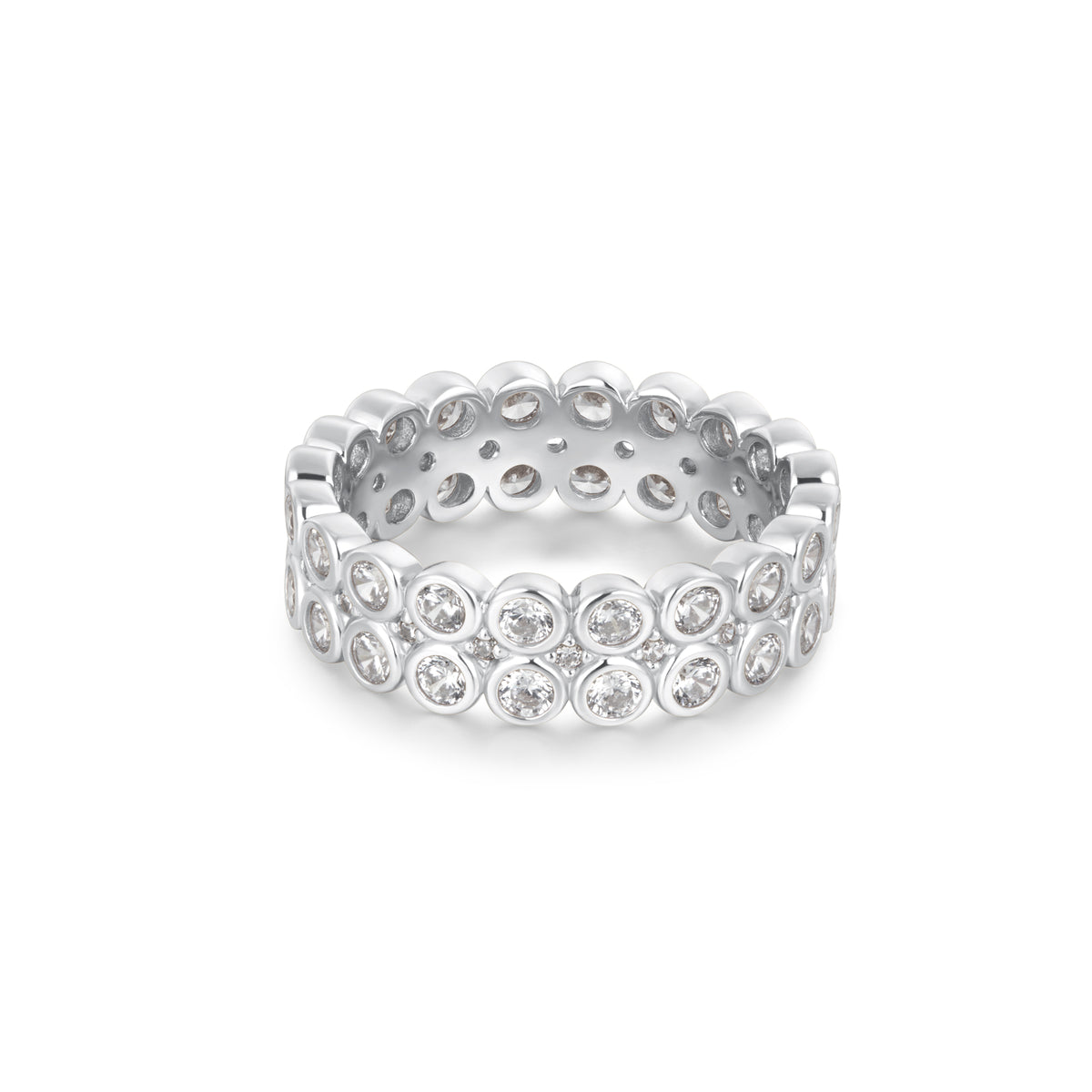 ania haie Silver Double Row Bezel Ring