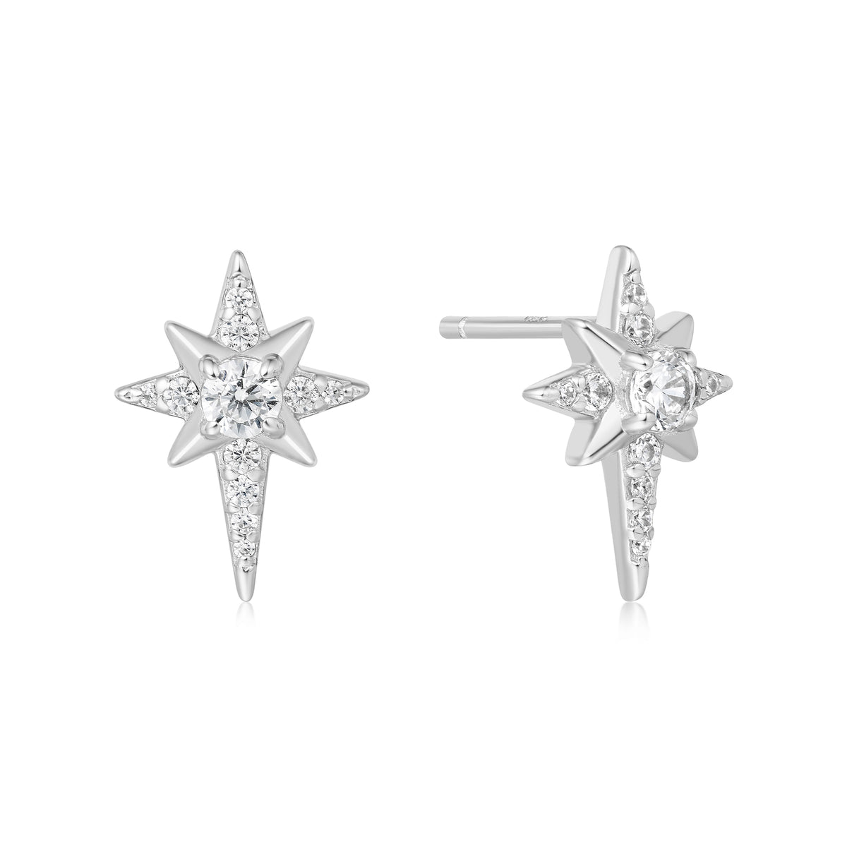 ania haie Silver Eight-Pointed Star Stud Earrings