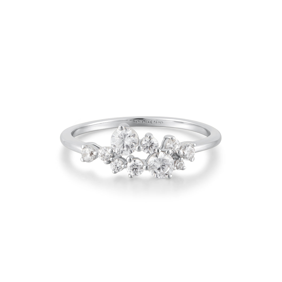 ania haie Silver Flower Cluster Pavé Ring