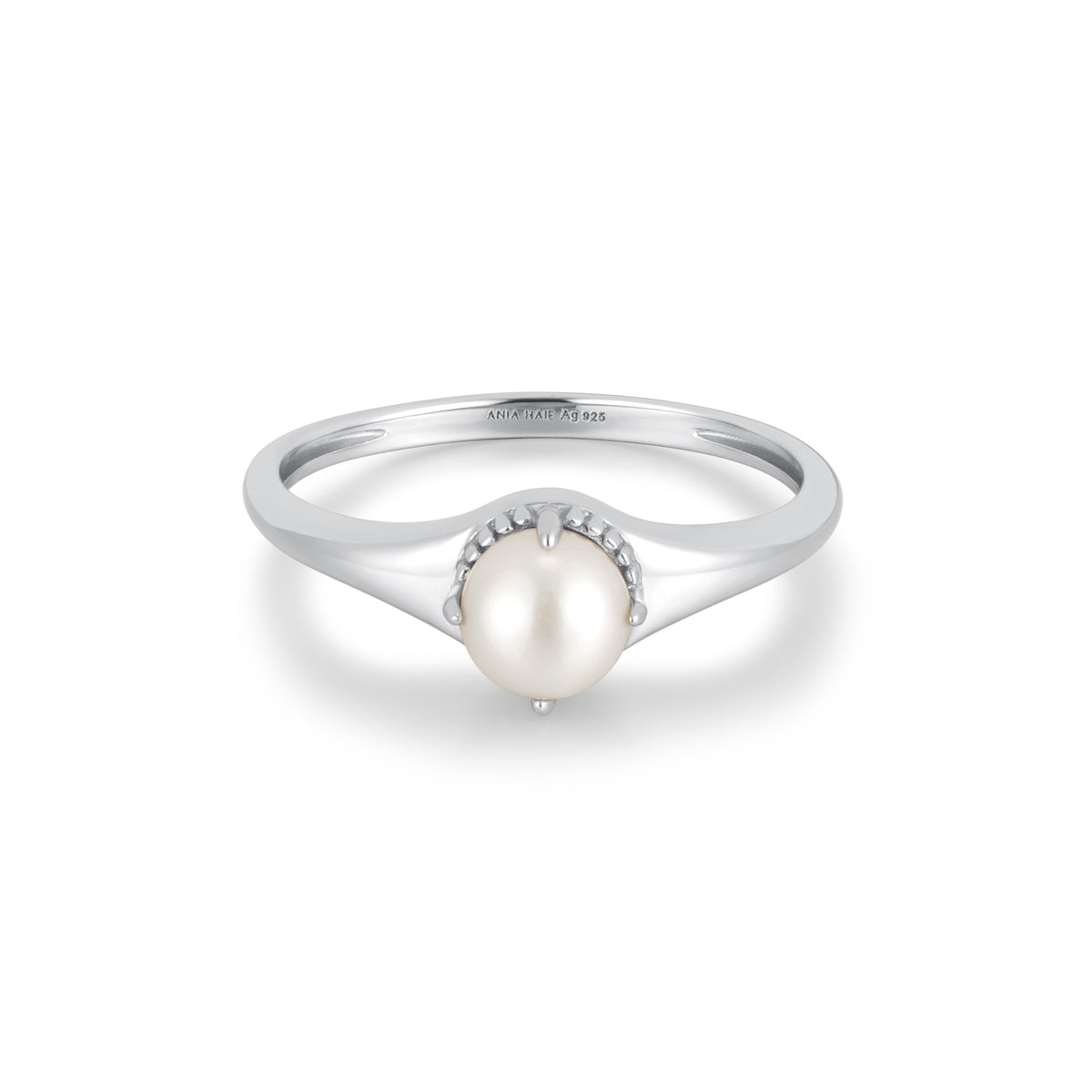 ania haie Silver Freshwater Pearl Stacking Ring