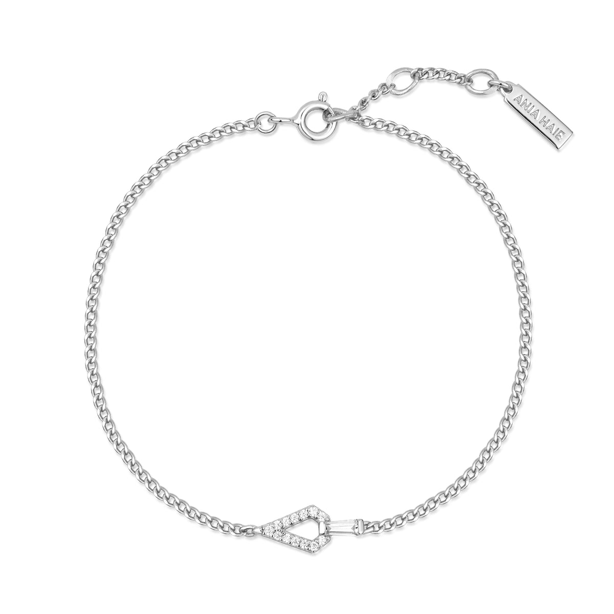 Ania Haie Silver Geometric Cubic Zirconia Bracelet