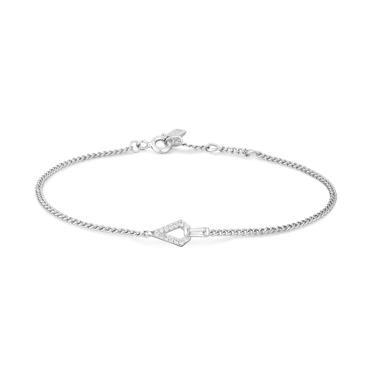 ania haie Silver Geometric Cubic Zirconia Bracelet