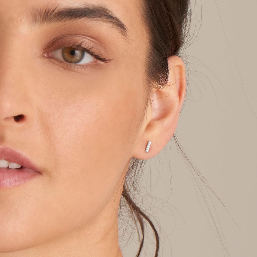 Ania Haie Silver Glam Bar Stud Earrings