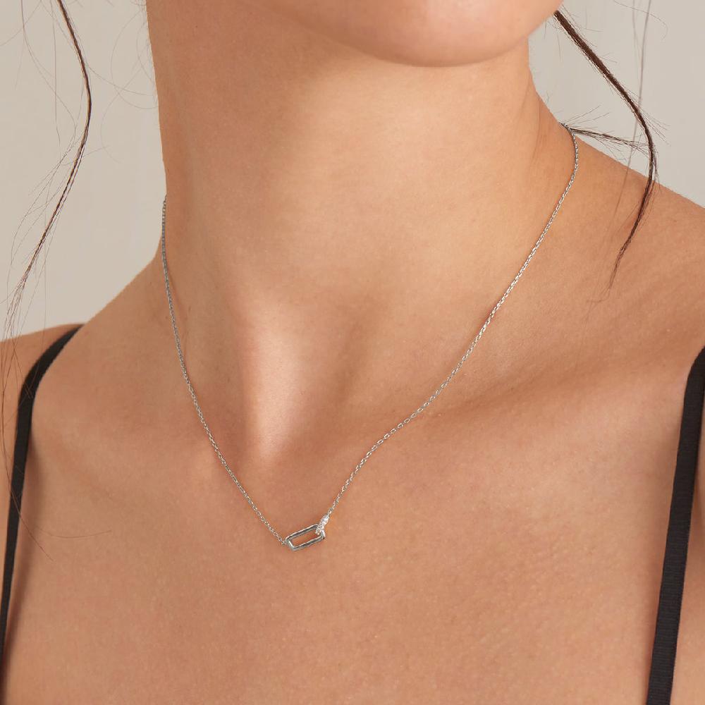Ania Haie Silver Glam Interlock Necklace
