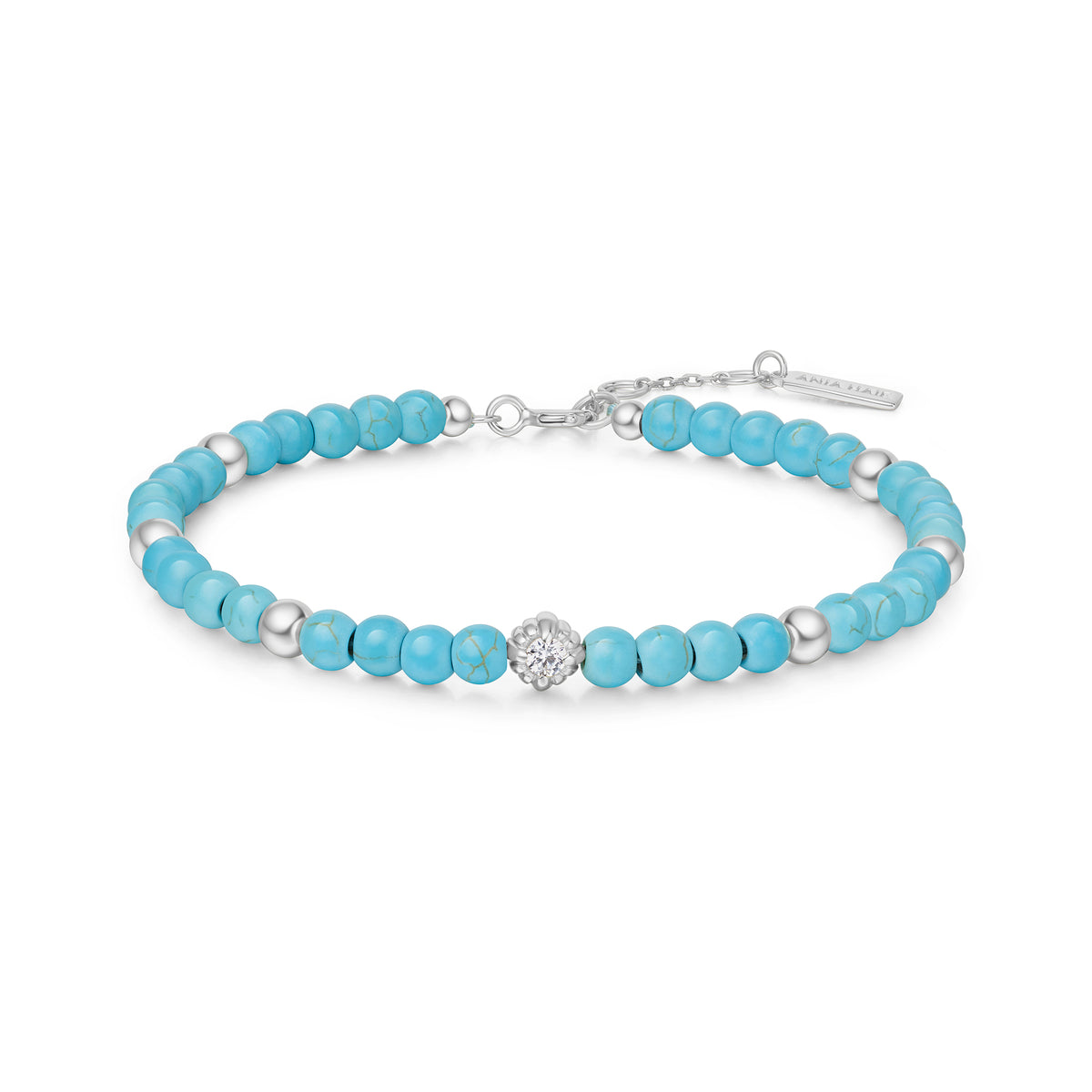 ania haie Silver Lab Created Turquoise Bracelet