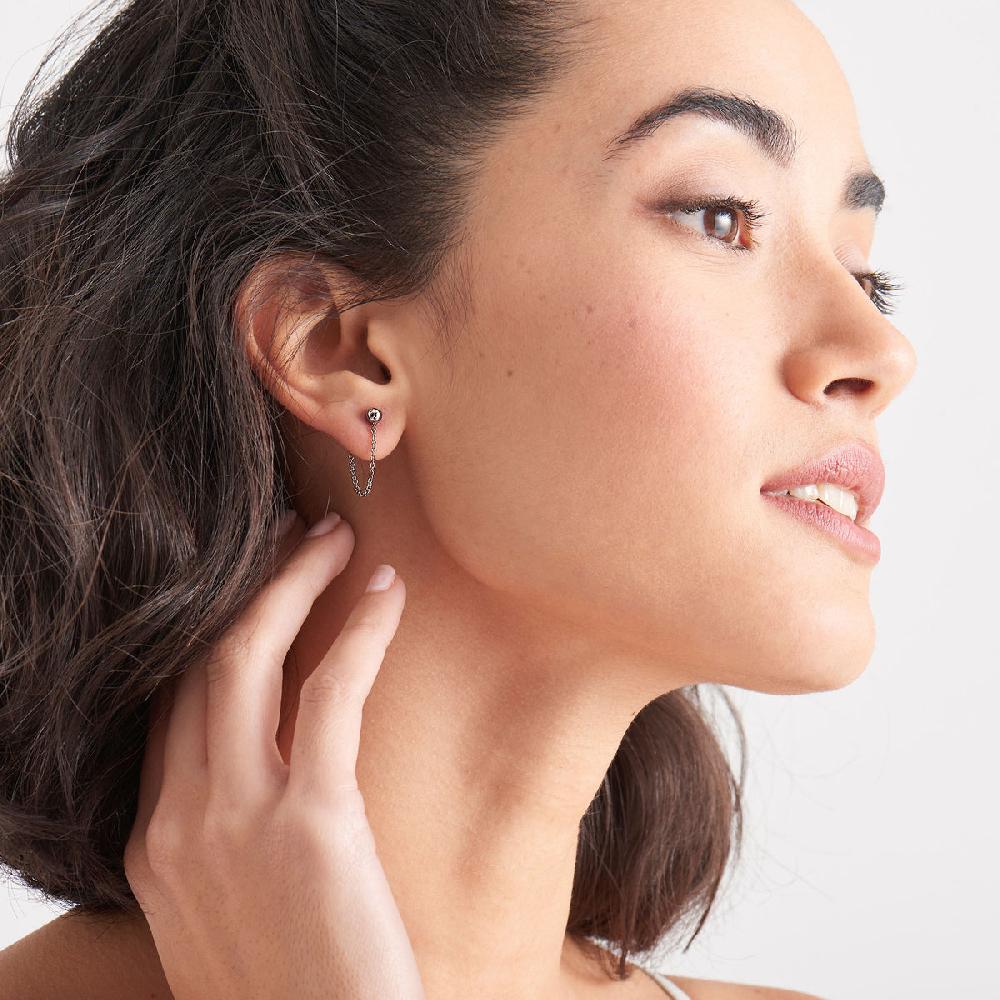 Ania Haie Silver Modern Chain Stud Earrings