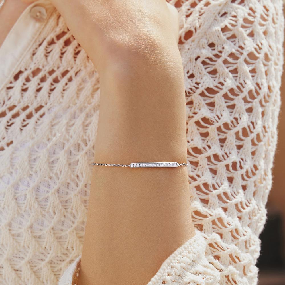 Ania Haie Silver Pavé Bar Bracelet