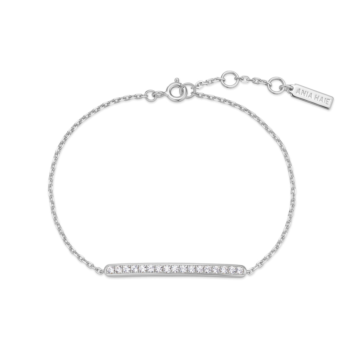 Ania Haie Silver Pavé Bar Bracelet