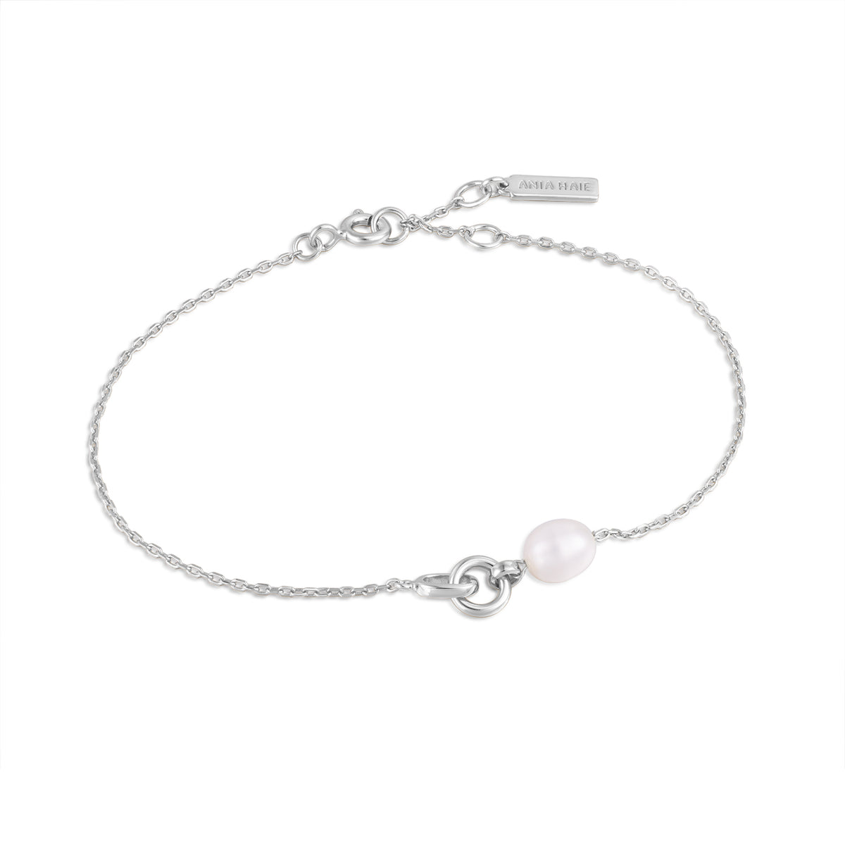 ania haie Silver Pearl Link Chain Bracelet