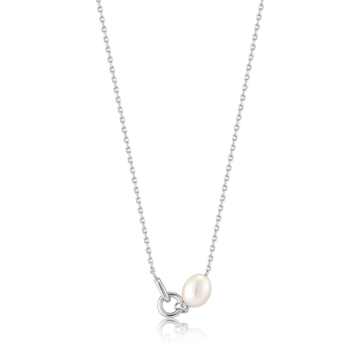 ania haie Silver Pearl Link Chain Necklace