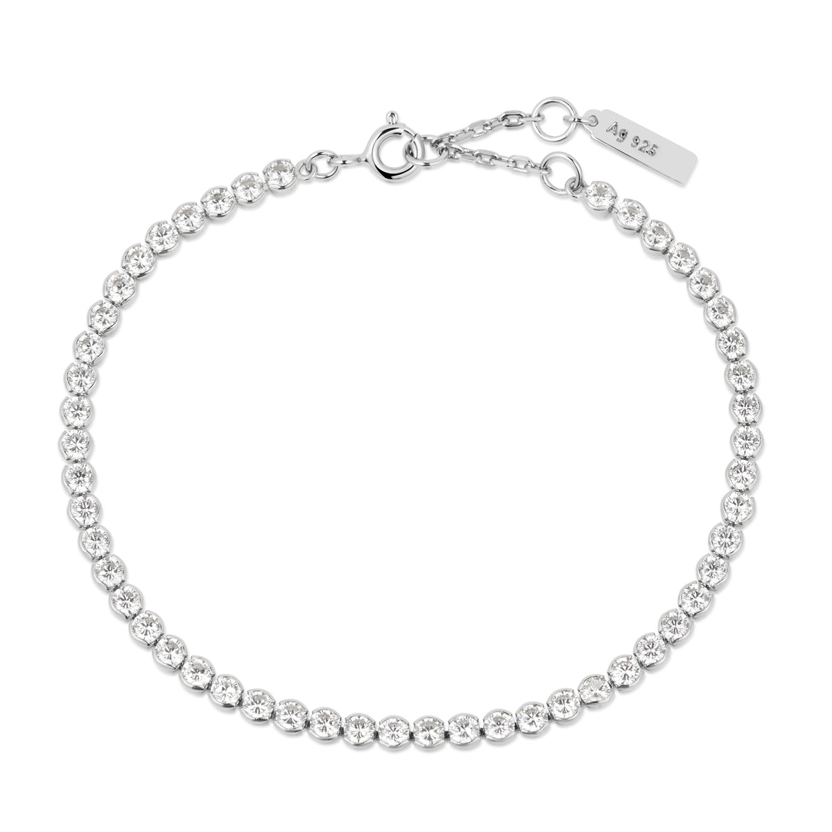 ania haie Silver Row Bezel Set Bracelet