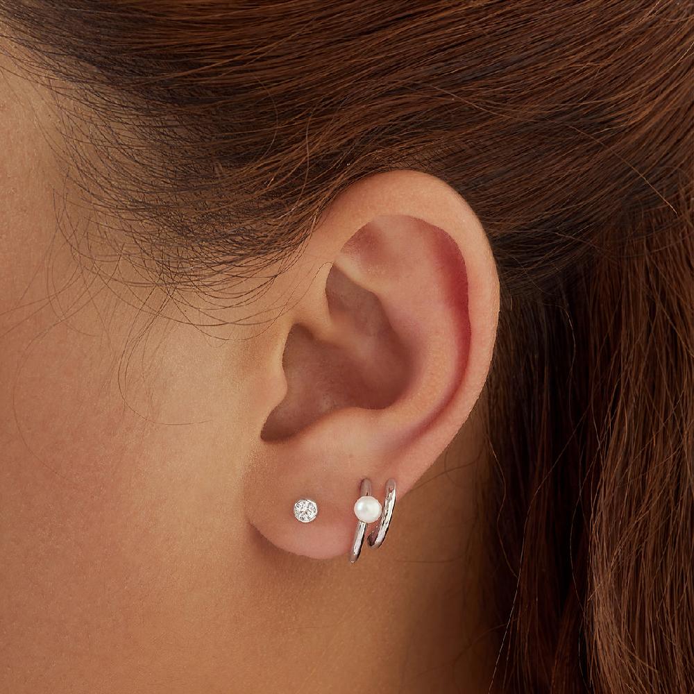 Ania Haie Silver Solitaire Cubic Zirconia Studs