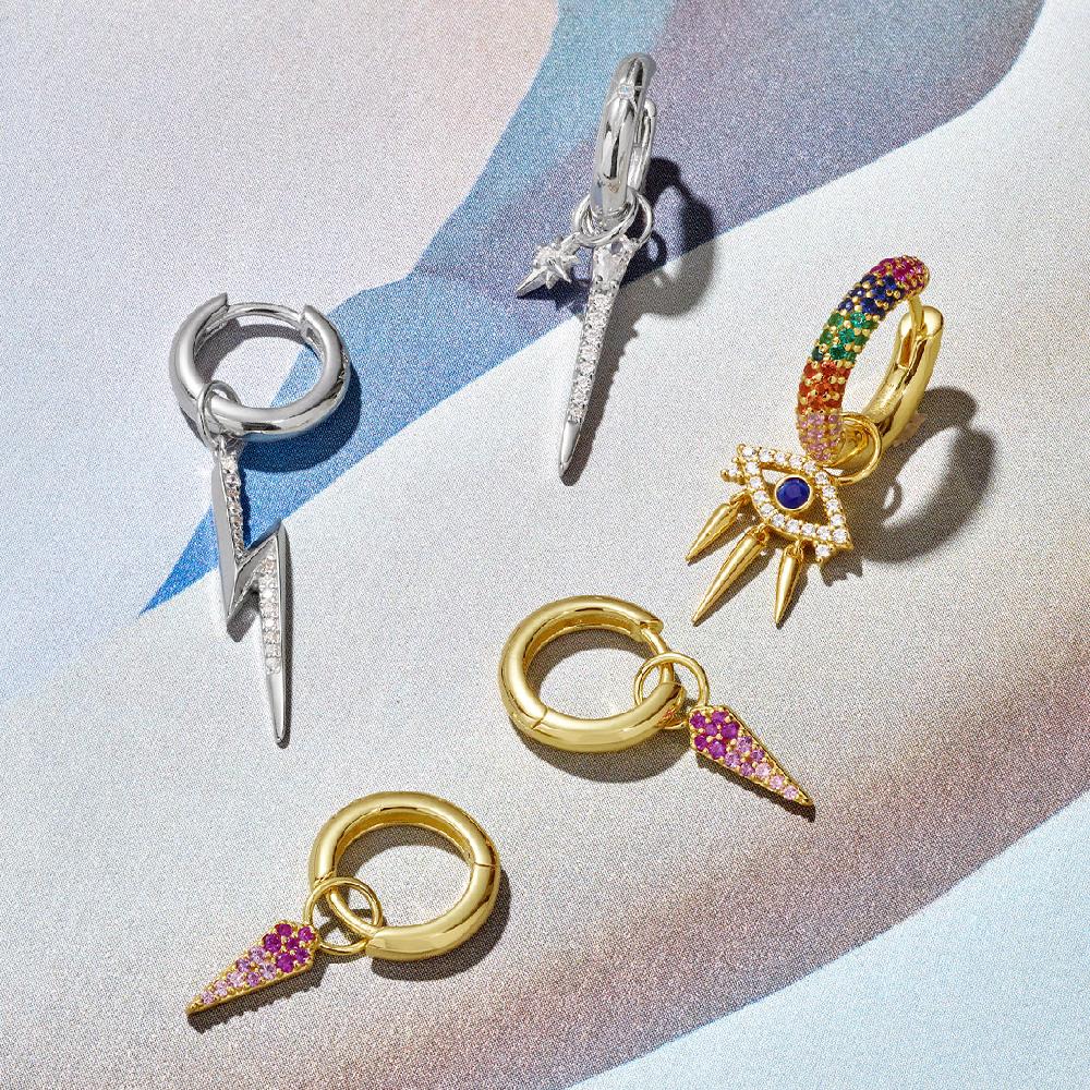 Ania Haie Silver Star Huggie Hoop Earrings