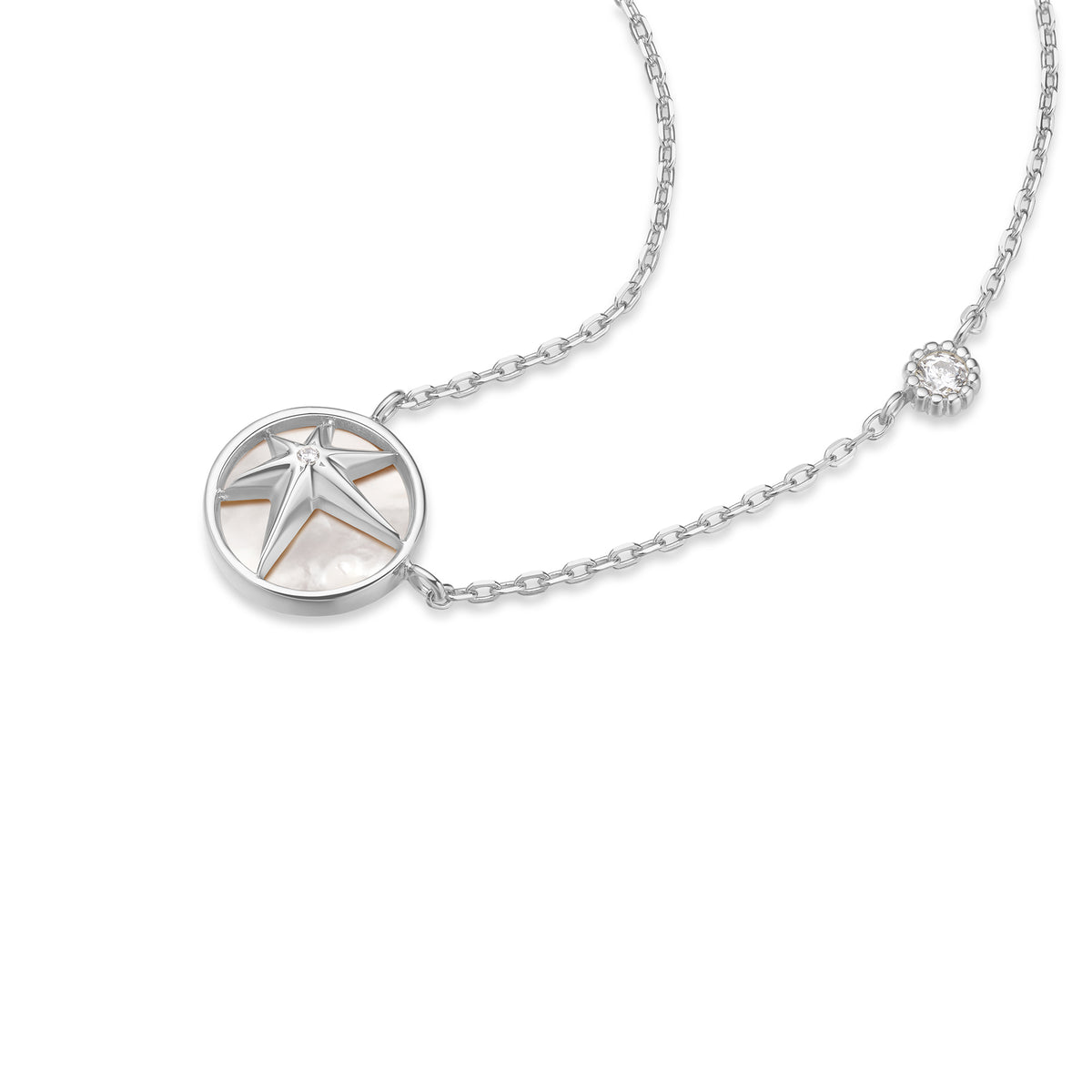 Ania Haie Silver Starry Mother Of Pearl Necklace