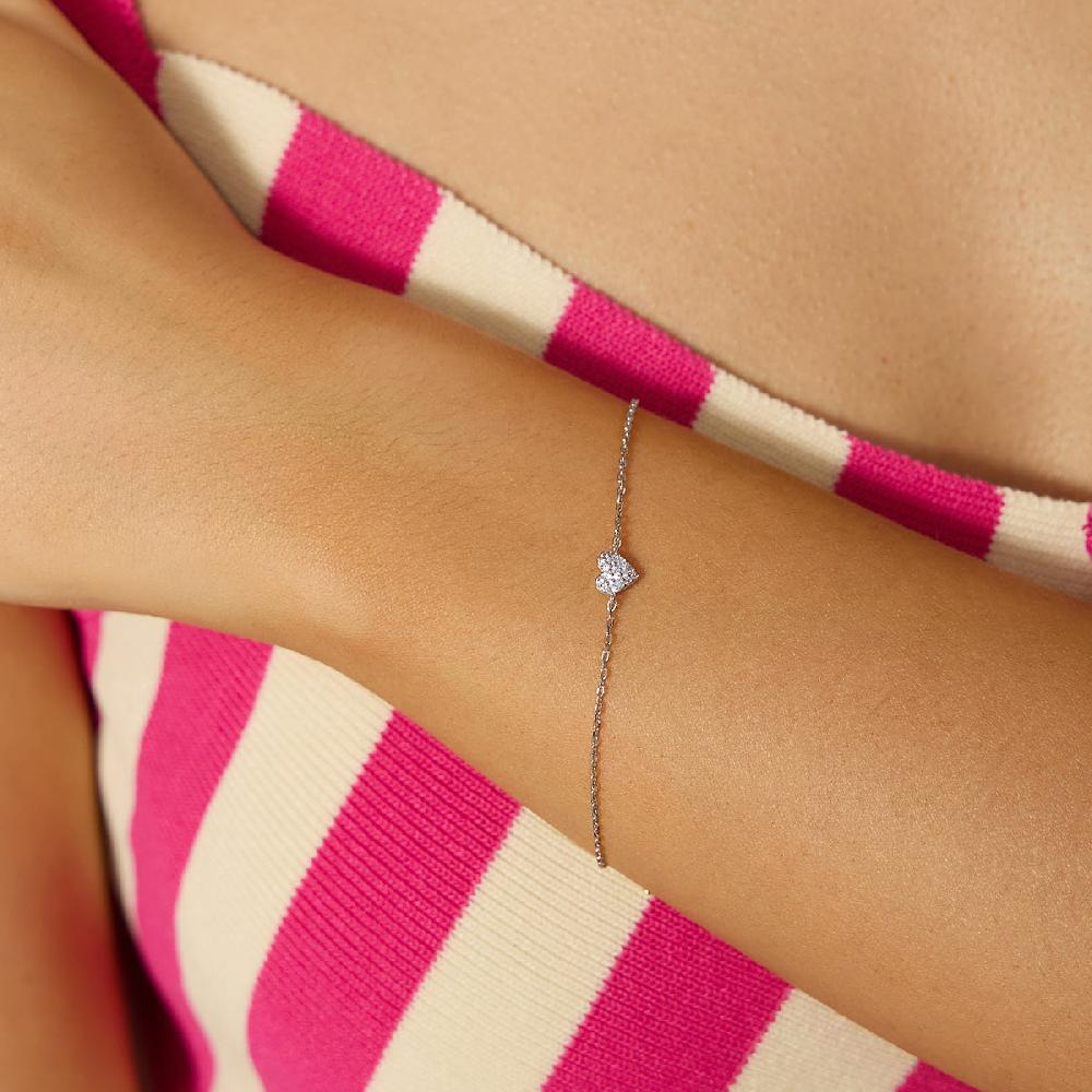 Ania Haie Silver Sweetheart Pavé Bracelet