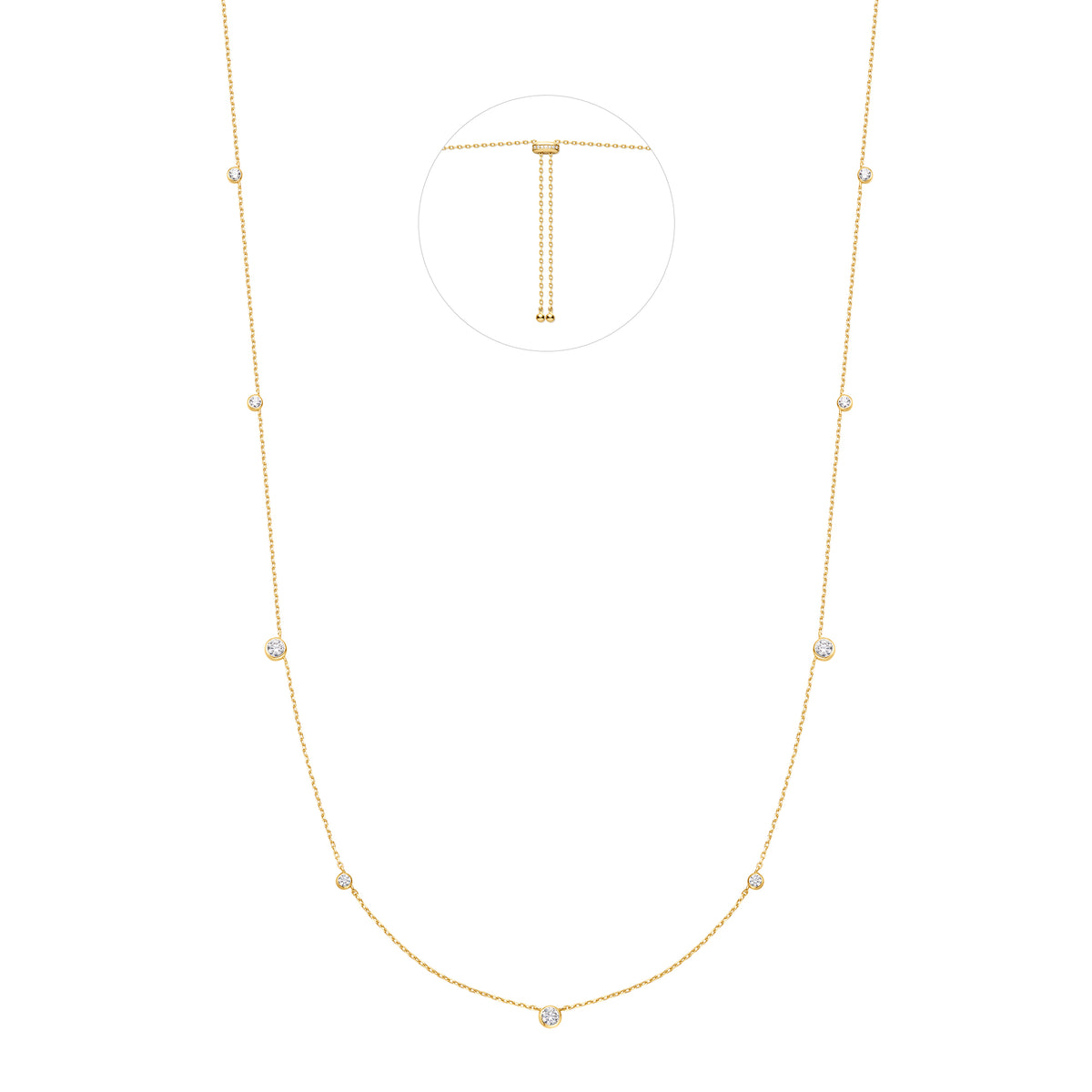 Ania Haie Gold Bezel Cubic Zirconia Station Necklace