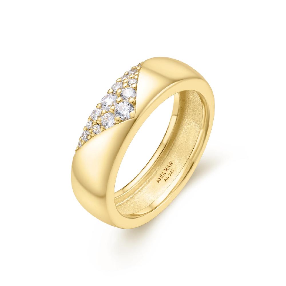 Ania Haie Gold Pavé Cubic Zirconia Bold Statement Ring